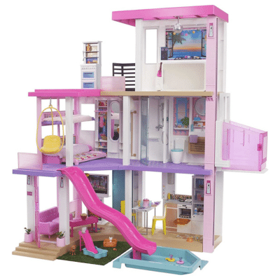 Barbie Dreamhouse (3.75-ft) 3-Story Dollhouse Playset with Pool & Slide,Party Room,Elevator, Puppy Play Area, Customizable Lights & Sounds
