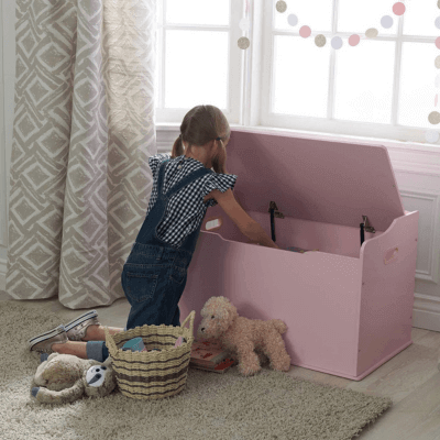 KidKraft Austin Baúl con Tapa para almacenaje de Juguetes de Madera, Muebles para Salas de Juego y Dormitorio de niños, Rosa , color-modelo surtido