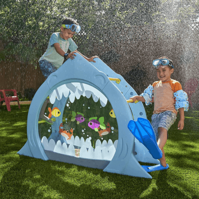 KidKraft-Shark Escape Escalera, Plataforma de Escalada, Juguete al Aire Libre para niños, Color Azul, (20081)