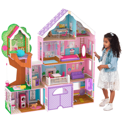 Kidkraft Treehouse Retreat Mansion Puppenhaus aus Holz Casa Madera para muñecas de 30 cm, Multicolor 10108