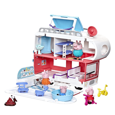 Peppa Pig Peppa's Camper para niños pequeños, Juego de Juegos con Caravana Convertible, Reproduce Sonidos y música, a Partir de 3 años